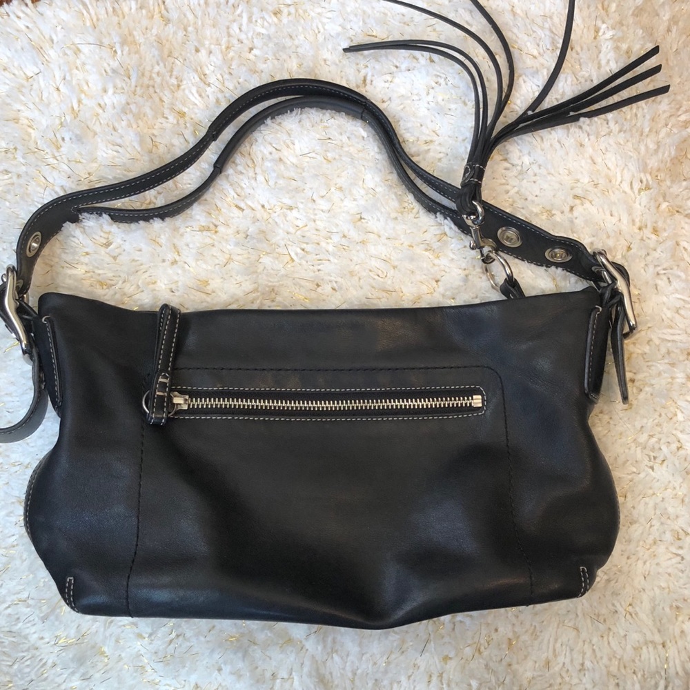 [ COACH ] solid black shoulder purse